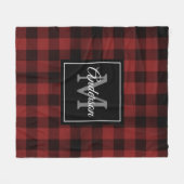 Red Buffalo Kariert | Persönliche Initialzündung | Fleecedecke (Vorderseite (Horizontal))