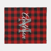 Red Buffalo Kariert | Persönliche Initialzündung | Fleecedecke (Vorderseite (Horizontal))