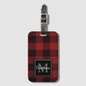 Red Buffalo Kariert | Persönliche Initialzündung | Gepäckanhänger (Vorderseite Vertikal)