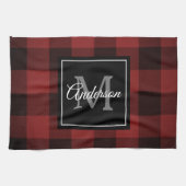 Red Buffalo Kariert | Persönliche Initialzündung | Geschirrtuch (Horizontal)