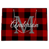 Red Buffalo Kariert | Persönliche Initialzündung | Große Geschenktüte (Vorderseite)