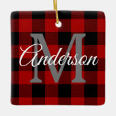 Red Buffalo Kariert | Persönliche Initialzündung | Keramikornament (Vorderseite)