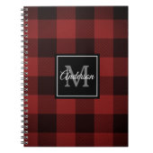 Red Buffalo Kariert | Persönliche Initialzündung | Notizblock (Vorderseite)