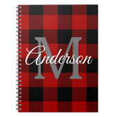 Red Buffalo Kariert | Persönliche Initialzündung | Notizblock (Vorderseite)