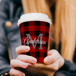 Red Buffalo Kariert | Persönliche Initialzündung | Pappbecher