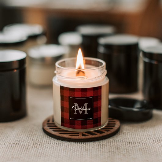 Red Buffalo Kariert | Persönliche Initialzündung | Quadratischer Aufkleber