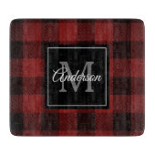 Red Buffalo Kariert | Persönliche Initialzündung | Schneidebrett (Vorderseite)