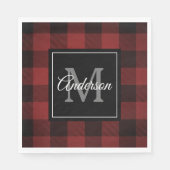 Red Buffalo Kariert | Persönliche Initialzündung | Serviette (Vorderseite)