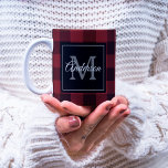 Red Buffalo Kariert | Persönliche Initialzündung | Tasse<br><div class="desc">Red Buffalo Kariert | Persönliche Initialzündung | Geschenk</div>