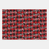 Red Buffalo Kariert Silver Writing Christmas Jingl Geschenkpapier Set (Vorderseite 3)
