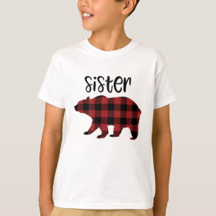 Red Buffalo Kariert Sister Bear Holiday T-Shirt