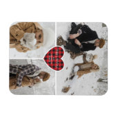 Red Buffalo Kariert Snow Foto Holiday Magnet (Horizontal)