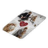 Red Buffalo Kariert Snow Foto Holiday Magnet (Linke Seite)