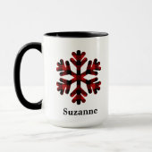 Red Buffalo Kariert Snowflake Monogram Coffee Tass Tasse (Links)
