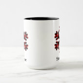 Red Buffalo Kariert Snowflake Monogram Coffee Tass Tasse (Zentrum)
