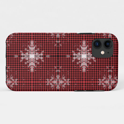 Red Buffalo Kariert Snowflake Pattern Case-Mate iPhone Hülle (Rückseite (Horizontal))