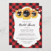 Red Buffalo Kariert Sunflower Brautparty Einladung (Vorne/Hinten)