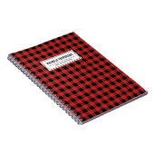 Red Buffalo Kariert Tartan Personalisierter Name Notizblock (Rechte Seite)
