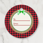 Red Buffalo Kariert und Burlap Christmas Jam Geschenkanhänger (Rückseite)