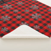 Red Buffalo Kariert und Glitzer Schneeflocken Sherpadecke (3/4)
