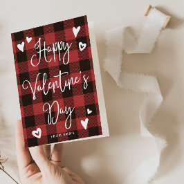 Red Buffalo Kariert und herzlich Happy Valentines  Feiertagskarte