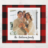 Red Buffalo Kariert- und Persönlichkeitsname und F Bierflaschenetikett (Einzelnes Label)