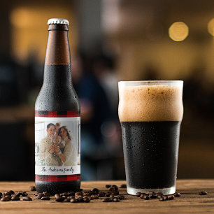 Red Buffalo Kariert- und Persönlichkeitsname und F Bierflaschenetikett