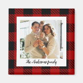 Red Buffalo Kariert- und Persönlichkeitsname und F Magnet (Vorne)