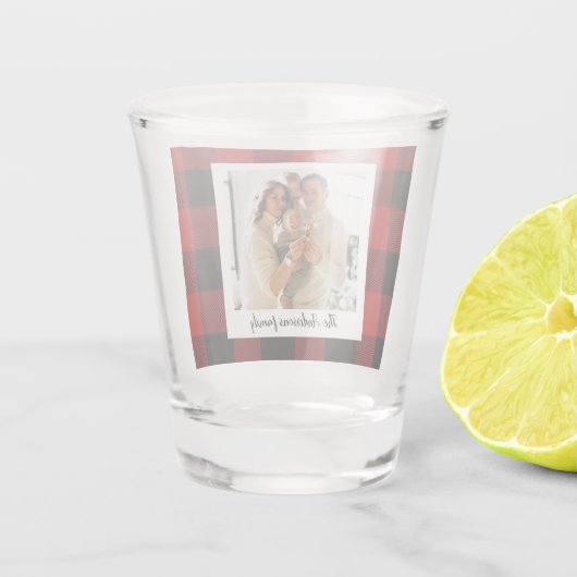 Red Buffalo Kariert- und Persönlichkeitsname und F Schnapsglas (Rückseite)