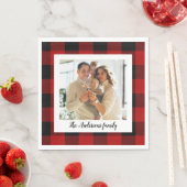 Red Buffalo Kariert- und Persönlichkeitsname und F Serviette (Beispiel)