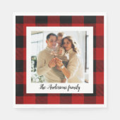 Red Buffalo Kariert- und Persönlichkeitsname und F Serviette (Vorderseite)