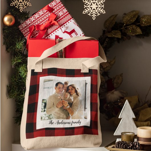 Red Buffalo Kariert- und Persönlichkeitsname und F Tragetasche