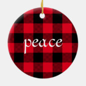 Red Buffalo Kariert und White Peace Dove Keramik Ornament (Hinten)