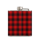 Red Buffalo Kariert Vinyl Wrapped Flask Flachmann (Rückseite)