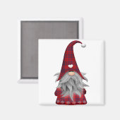 Red Buffalo Kariert Weihnachtsbauernhof Gnome Magnet (Vorderseite/Rückseite)