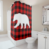 Red Buffalo Kariert & White Bear Duschvorhang (Beispiel)