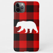 Red Buffalo Kariert & White Bear iPhone Hülle (Rückseite)