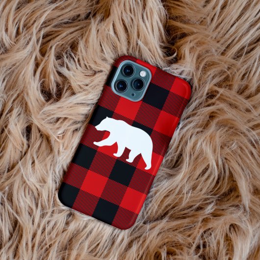 Red Buffalo Kariert & White Bear iPhone Hülle