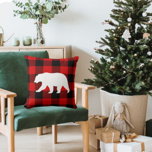 Red Buffalo Kariert & White Bear Kissen