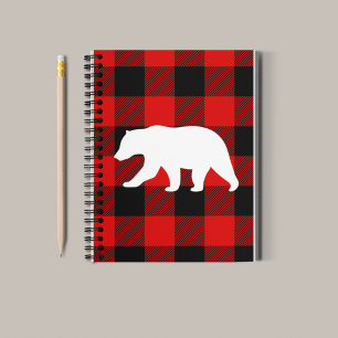 Red Buffalo Kariert & White Bear Notizblock