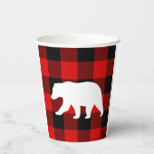 Red Buffalo Kariert & White Bear Pappbecher (Rückseite)
