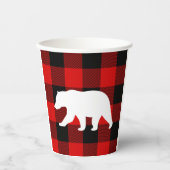Red Buffalo Kariert & White Bear Pappbecher (Vorderseite)