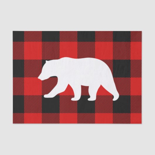 Red Buffalo Kariert & White Bear Seidenpapier (Vorderseite)