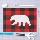 Red Buffalo Kariert & White Bear Seidenpapier (Handwerk)