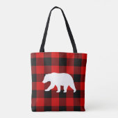 Red Buffalo Kariert & White Bear Tasche (Rückseite)
