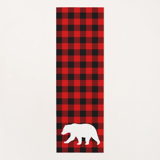 Red Buffalo Kariert & White Bear Yogamatte (Vorderseite)