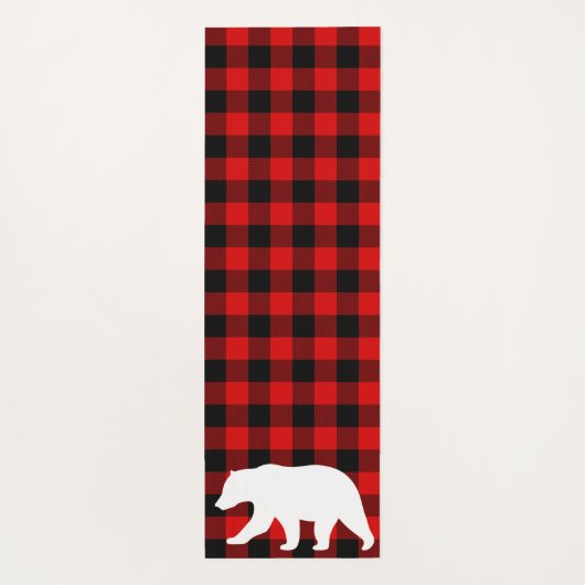 Red Buffalo Kariert & White Bear Yogamatte (Rückseite)
