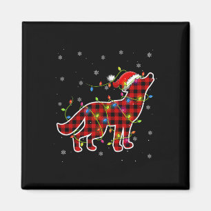 Red Buffalo Kariert Wolf Weihnachten Pajamas Mat Magnet