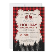 Red Buffalo Kariert Wood Deer Holiday Party
