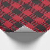 Red Buffalo Kariert Wrapping Paper Geschenkpapier (Ecke)